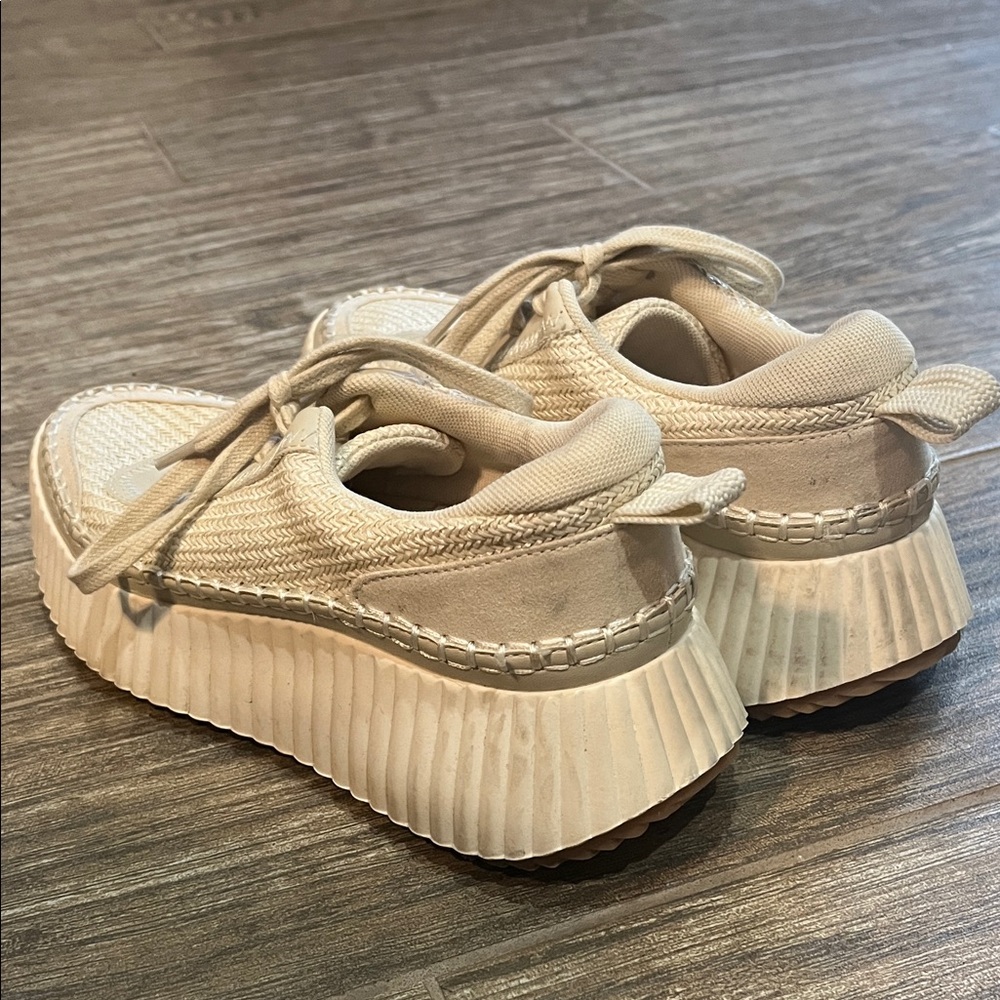 Dolce Vita Woven Platform Cream Sneakers - Size 7 - Picture 3 of 11